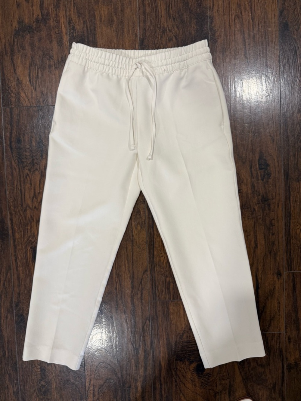 Banana Republic Cream Drawstring Tapered Trousers, Like New
